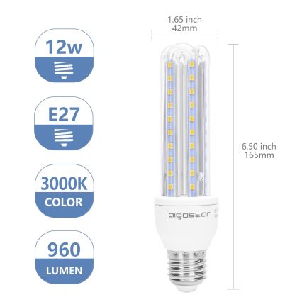 Ampoule LED E27/12W/230V 3000K - Aigostar