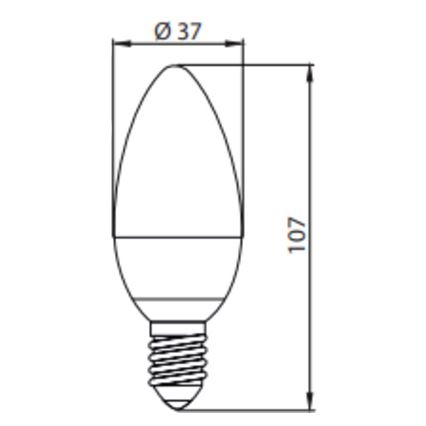 Ampoule LED ECOLINE C37 E14/7W/230V 4000K -  Brilagi