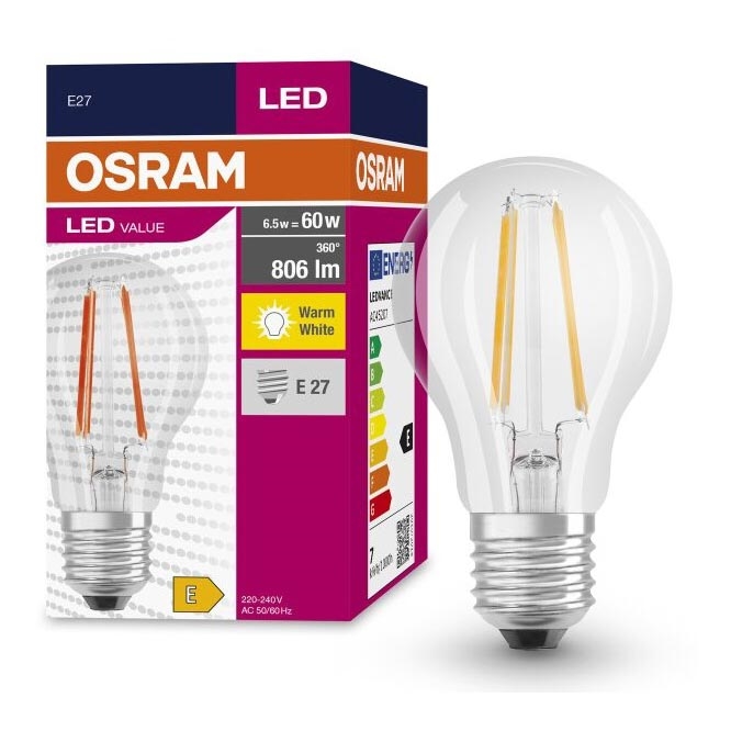 Ampoule LED FILAMENT A60 E27/6,5W/230V 2700K - Osram
