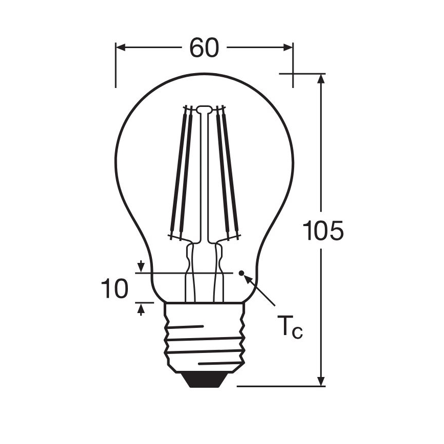 Ampoule LED FILAMENT A60 E27/6,5W/230V 2700K - Osram