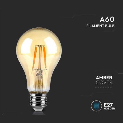 Ampoule LED FILAMENT AMBRE A67 E27/10W/230V 2200K