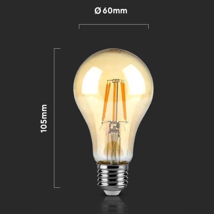 Ampoule LED FILAMENT AMBRE A67 E27/10W/230V 2200K