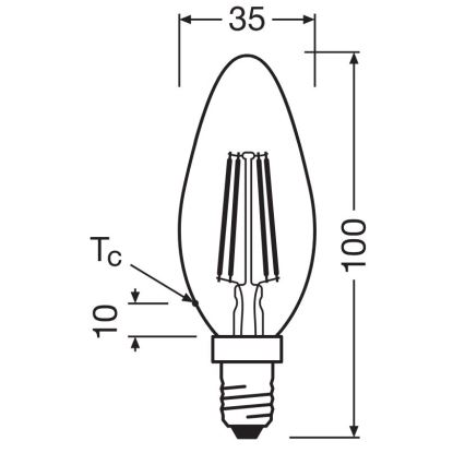 Ampoule LED FILAMENT B40 E14/4W/230V 2700K - Osram