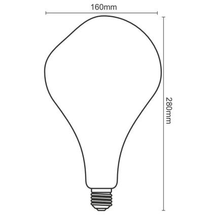 Ampoule LED FILAMENT BUMPED SMOKE ET160 E27/4W/230V 2000K