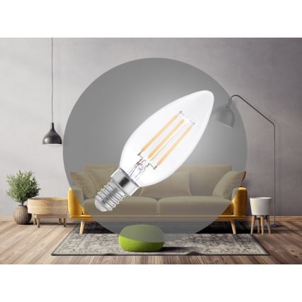 Ampoule LED Filament C37 E14/6W/230V 4000K