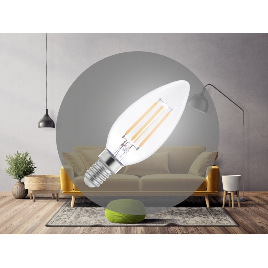 Ampoule LED Filament C37 E14/6W/230V 4000K