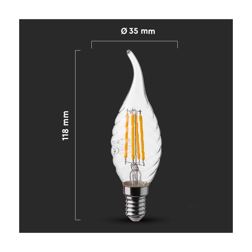 Ampoule LED FILAMENT E14/4W/230V 6500K