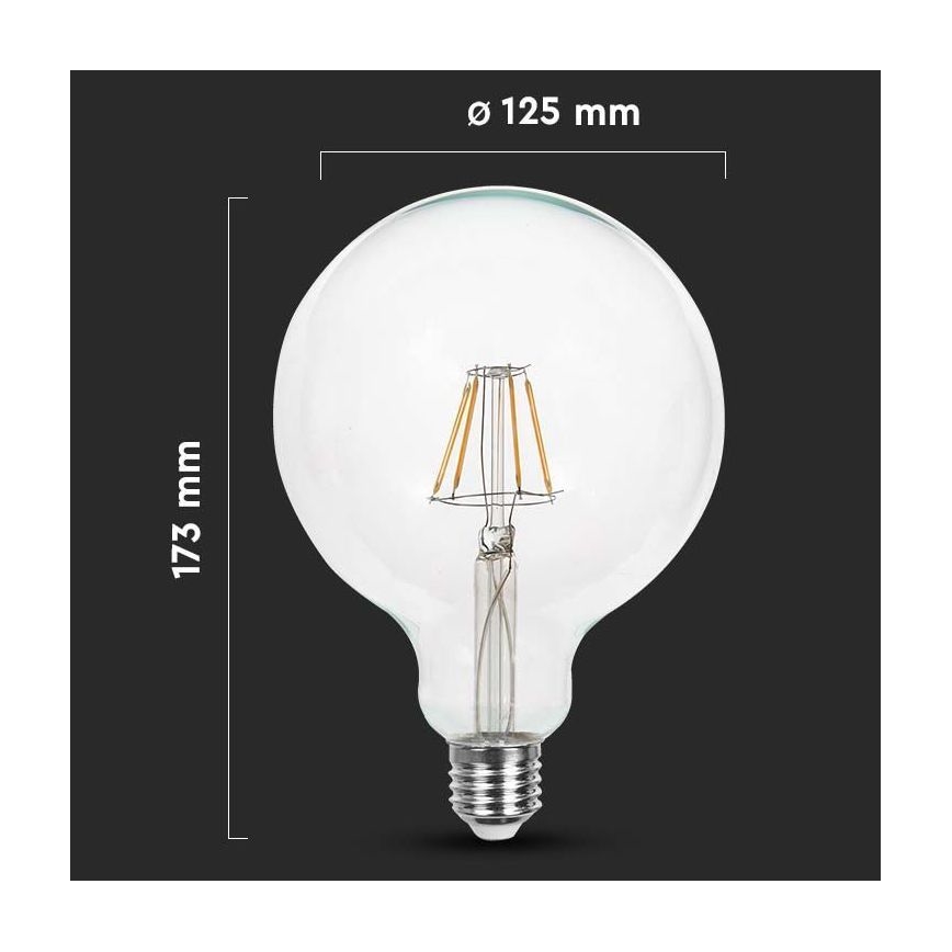 Ampoule LED FILAMENT G125 E27/10W/230V 6400K