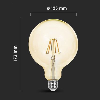 Ampoule LED FILAMENT G125 E27/12W/230V 2200K