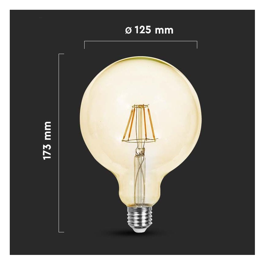 Ampoule LED FILAMENT G125 E27/12W/230V 2200K