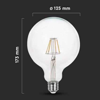 Ampoule LED FILAMENT G125 E27/12W/230V 6500K