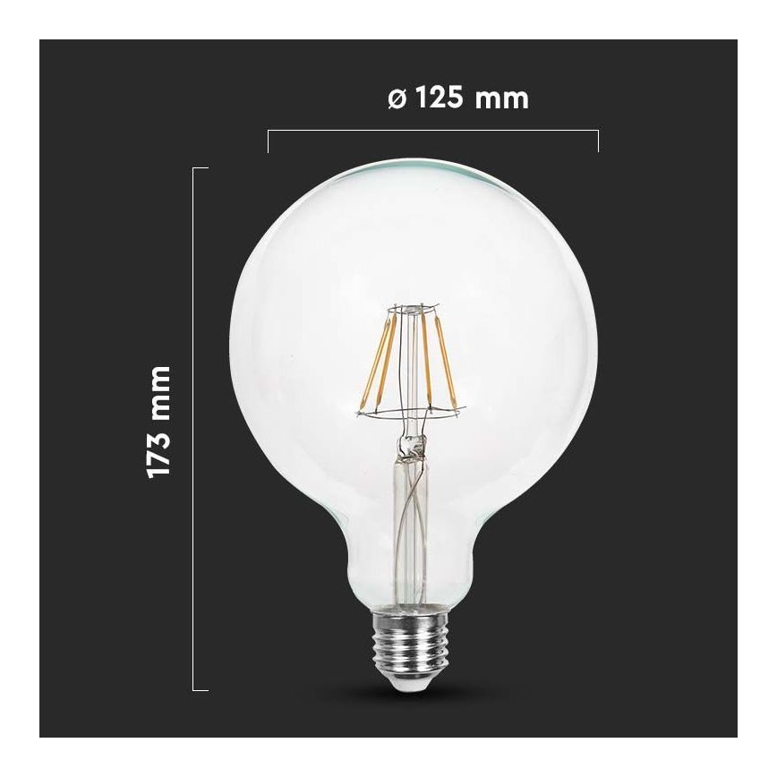 Ampoule LED FILAMENT G125 E27/12W/230V 6500K