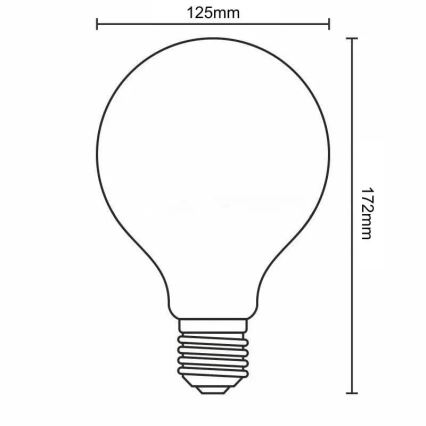 Ampoule LED FILAMENT G125 E27/18W/230V 3000K