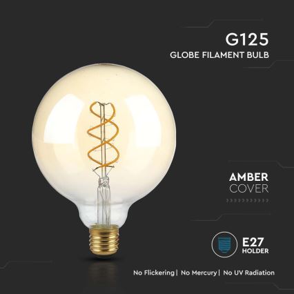Ampoule LED FILAMENT G125 E27/4,8W/230V 1800K
