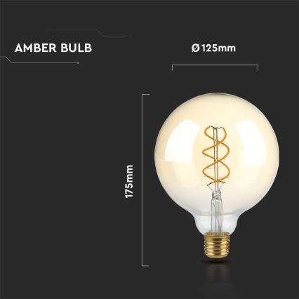 Ampoule LED FILAMENT G125 E27/4,8W/230V 1800K
