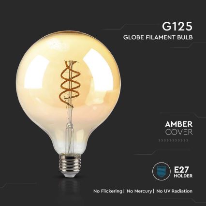 Ampoule LED FILAMENT G125 E27/6W/230V 1800K