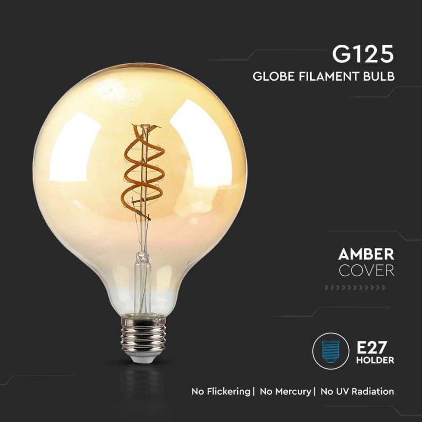 Ampoule LED FILAMENT G125 E27/6W/230V 1800K