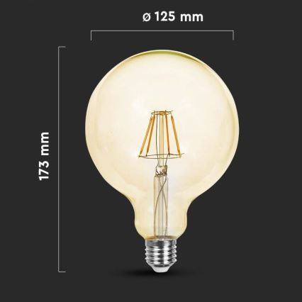 Ampoule LED FILAMENT G125 E27/6W/230V 2200K