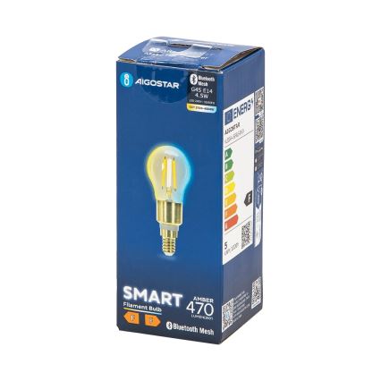 Ampoule à intensité variable LED FILAMENT MESH Smart G45 E14/4,5W/230V 2700-6500K - Aigostar