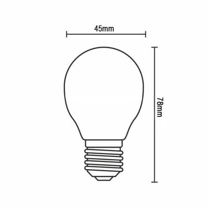 Ampoule LED FILAMENT G45 E14/4W/230V 3000K