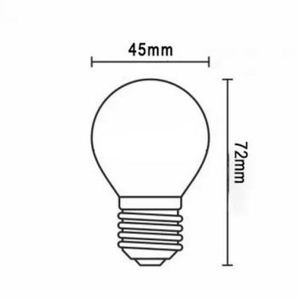 Ampoule LED FILAMENT G45 E27/2W/230V 3000K