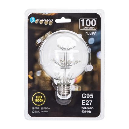 Ampoule LED FILAMENT G95 E27/1,8W/230V 1800K - Aigostar