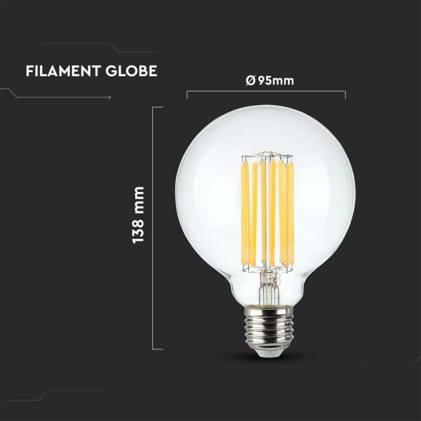 Ampoule LED FILAMENT G95 E27/6W/230V 3000K