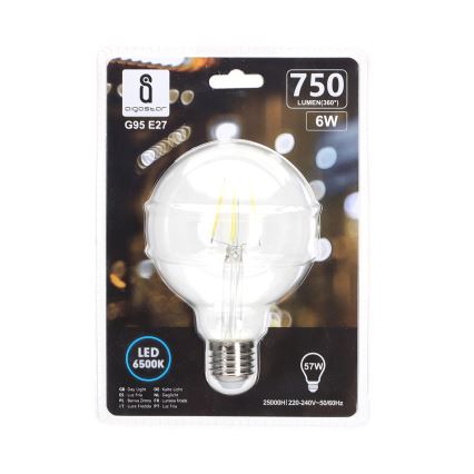 Ampoule LED FILAMENT G95 E27/6W/230V 6500K - Aigostar