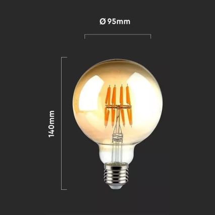 Ampoule LED FILAMENT G95 E27/8W/230V 2200K