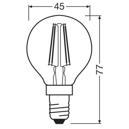 Ampoule LED FILAMENT P40 E14/4W/230V 2700K - Osram