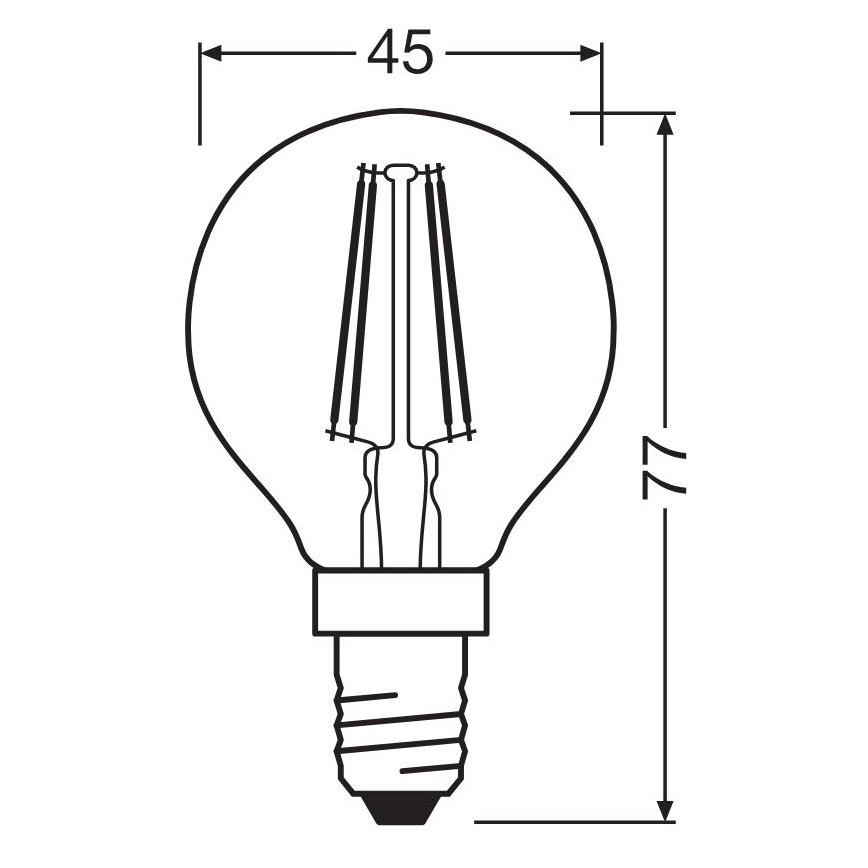 Ampoule LED FILAMENT P40 E14/4W/230V 2700K - Osram