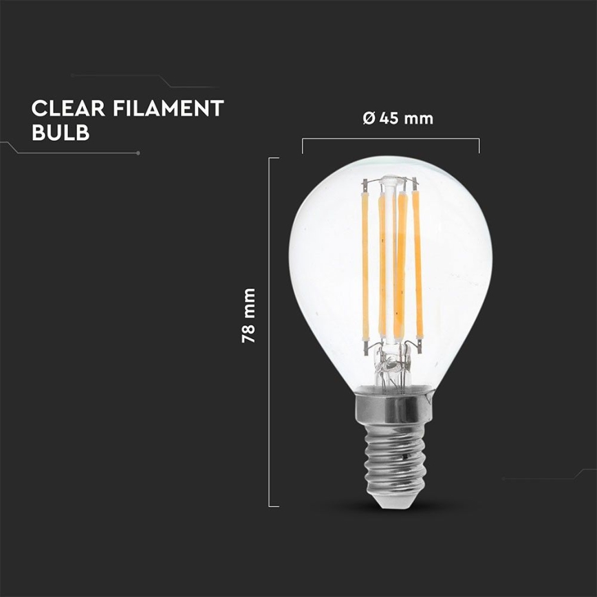 Ampoule LED FILAMENT P45 E14/6W/230V 2700K