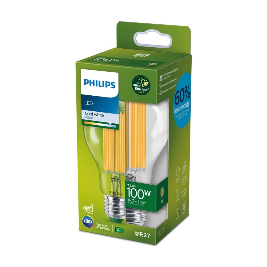 Ampoule LED FILAMENT Philips A60 E27/7,3W/230V 4000K