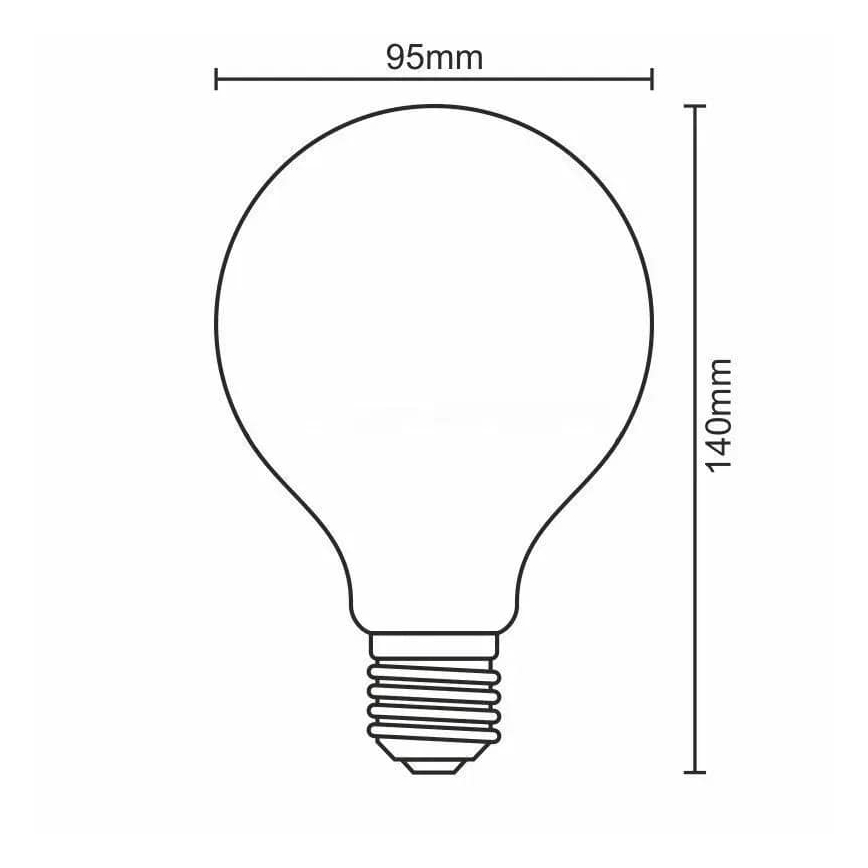 Ampoule LED FILAMENT SHAPE G95 E27/4W/230V 1800K fumé