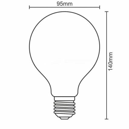 Ampoule LED FILAMENT SHAPE G95 E27/4W/230V 1800K jaune