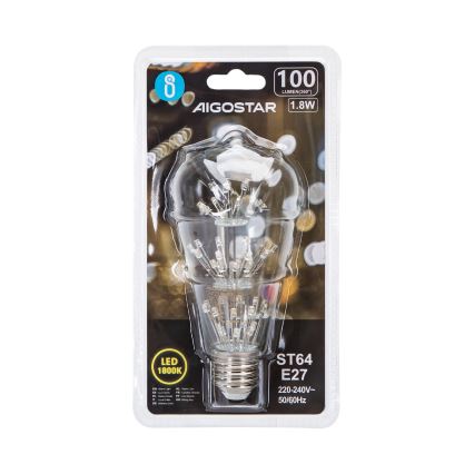 Ampoule LED FILAMENT ST64 E27/1,8W/230V 1800K - Aigostar