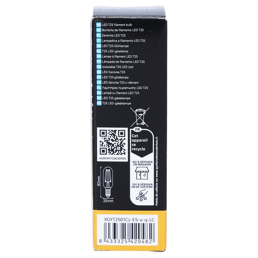 Ampoule LED filament T25 E14/6W/230V 3000K - BRILAGI
