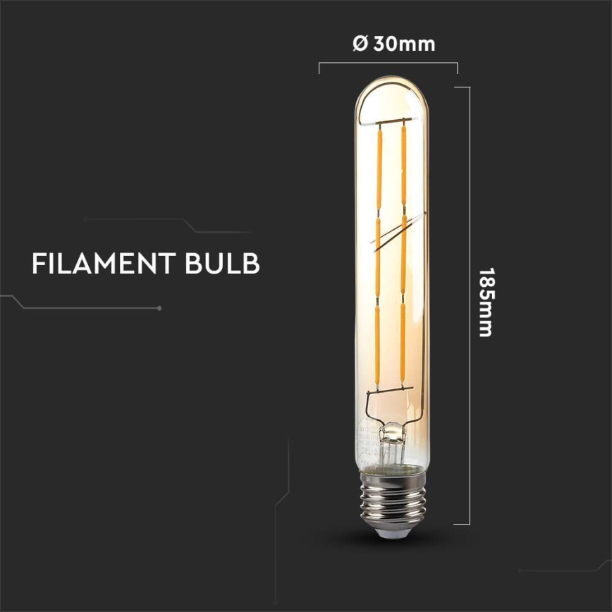Ampoule LED FILAMENT T30 E27/6W/230V 2200K