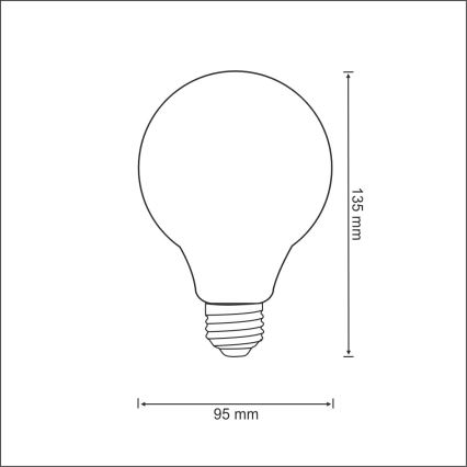 Ampoule LED FILAMENT VINTAGE G95 E27/4W/230V 2000K