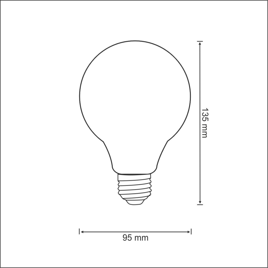 Ampoule LED FILAMENT VINTAGE G95 E27/4W/230V 2000K
