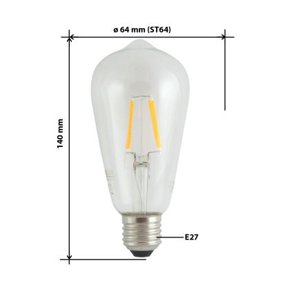 Ampoule LED FILAMENT VINTAGE ST64 E27/4W/230V 2700K