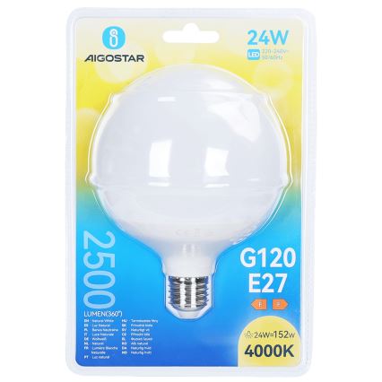 Ampoule LED G120 E27/24W/230V 4000K - Aigostar
