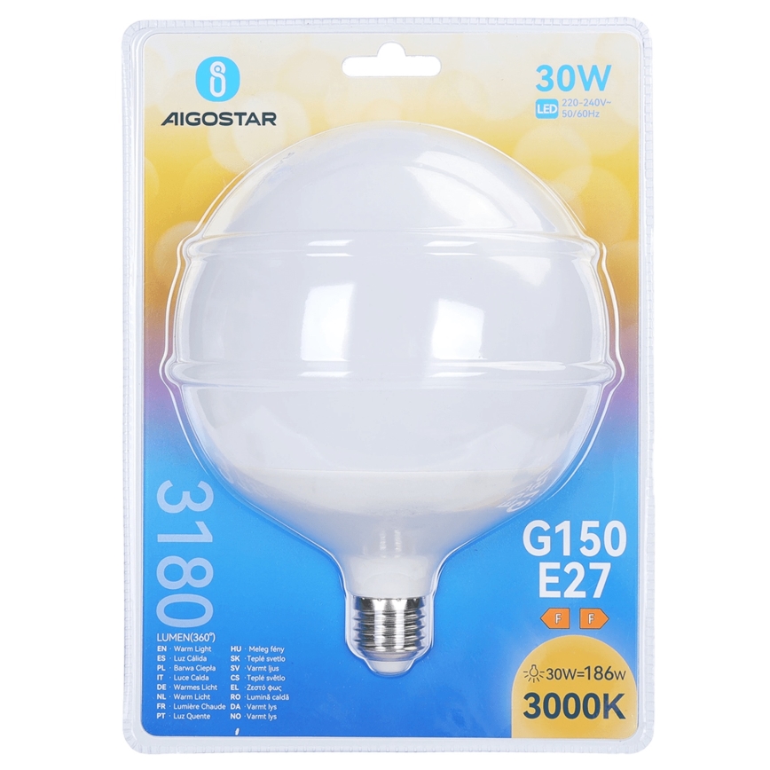 Ampoule LED G150 E27/30W/230V 3000K - Aigostar