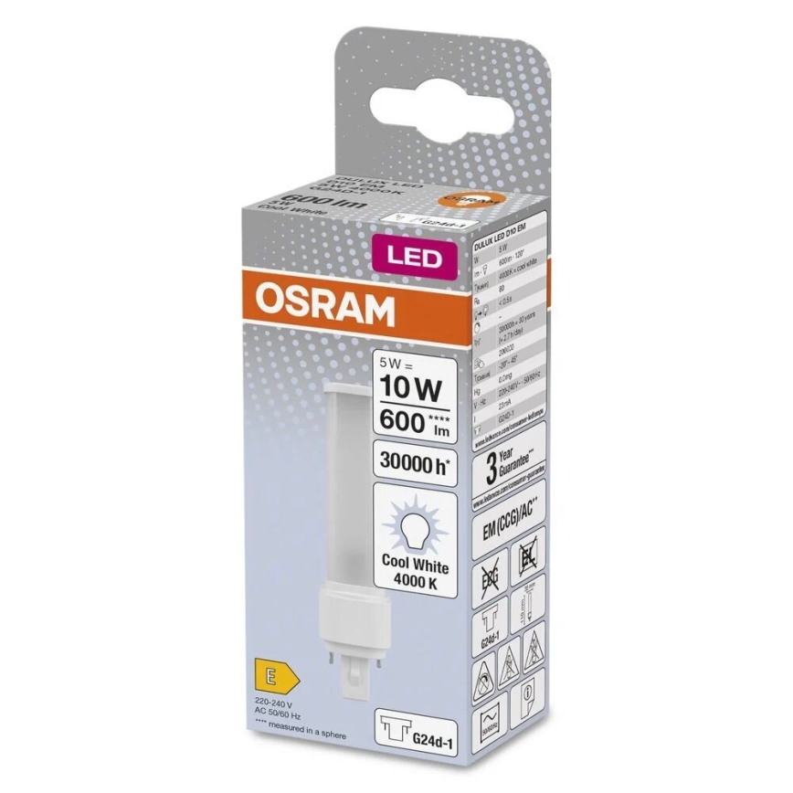 Ampoule LED G24d-1/5W/230V 4000K - Osram