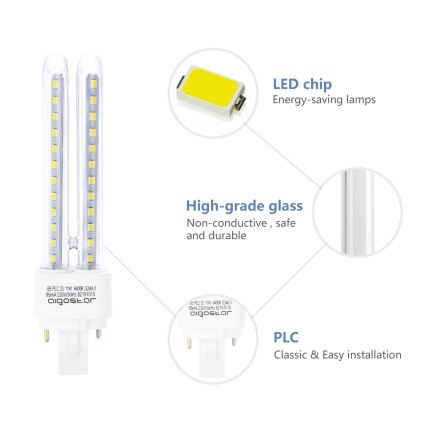 Ampoule LED G24D-3/11W/230V 6500K - Aigostar