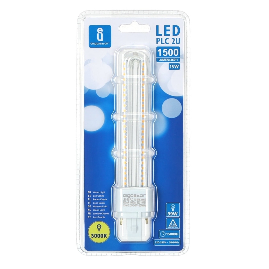 Ampoule LED G24D-3/15W/230V 3000K - Aigostar
