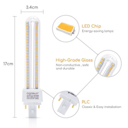 Ampoule LED G24D-3/15W/230V 3000K - Aigostar