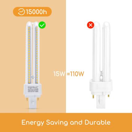 Ampoule LED G24D-3/15W/230V 4000K - Aigostar