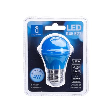 Ampoule LED G45 E27/4W/230V bleue - Aigostar