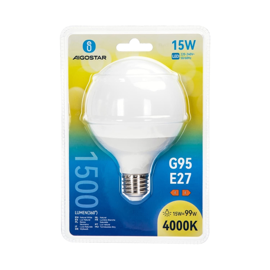 Ampoule LED G95 E27/15W/230V 4000K - Aigostar
